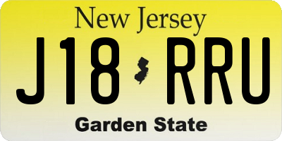 NJ license plate J18RRU
