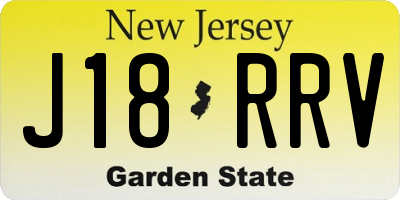 NJ license plate J18RRV