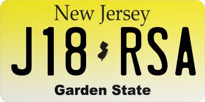 NJ license plate J18RSA