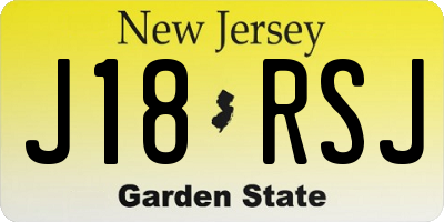 NJ license plate J18RSJ