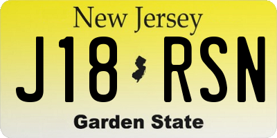 NJ license plate J18RSN