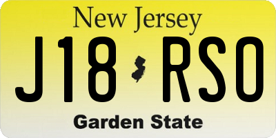 NJ license plate J18RSO