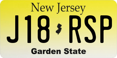NJ license plate J18RSP