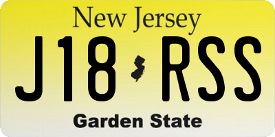NJ license plate J18RSS