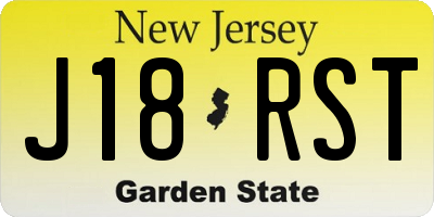 NJ license plate J18RST