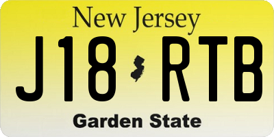 NJ license plate J18RTB