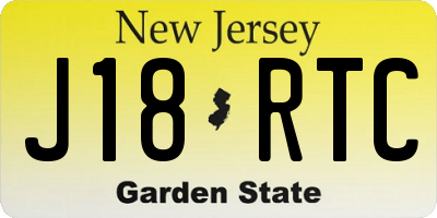 NJ license plate J18RTC