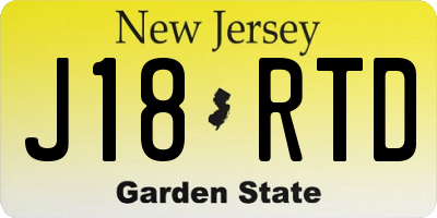 NJ license plate J18RTD