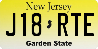 NJ license plate J18RTE