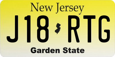 NJ license plate J18RTG