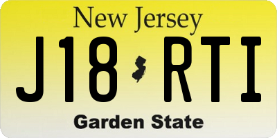 NJ license plate J18RTI