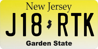NJ license plate J18RTK