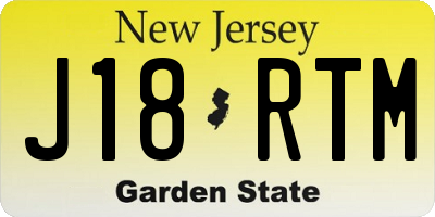 NJ license plate J18RTM