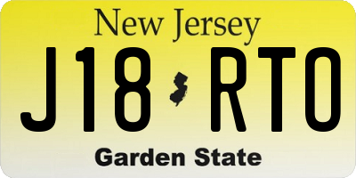 NJ license plate J18RTO