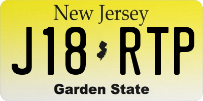 NJ license plate J18RTP