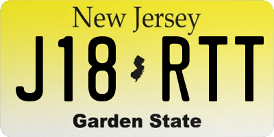 NJ license plate J18RTT