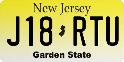 NJ license plate J18RTU