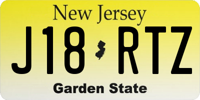 NJ license plate J18RTZ