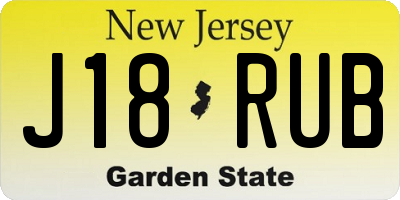 NJ license plate J18RUB