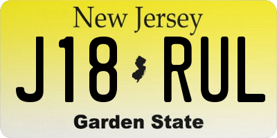 NJ license plate J18RUL