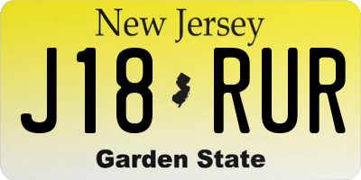 NJ license plate J18RUR