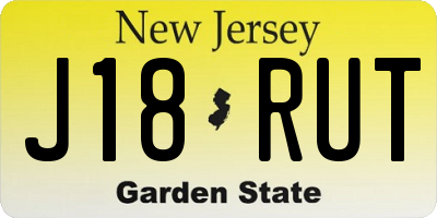 NJ license plate J18RUT