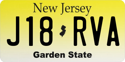 NJ license plate J18RVA