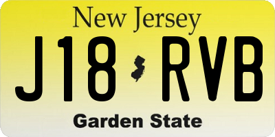 NJ license plate J18RVB