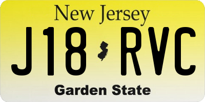 NJ license plate J18RVC