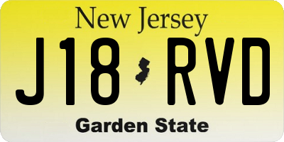 NJ license plate J18RVD