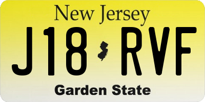 NJ license plate J18RVF