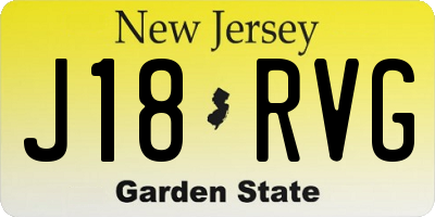NJ license plate J18RVG