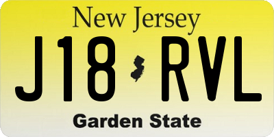 NJ license plate J18RVL