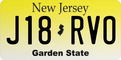 NJ license plate J18RVO