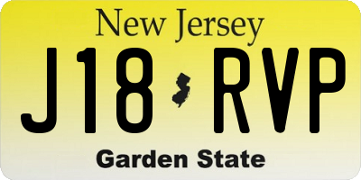 NJ license plate J18RVP