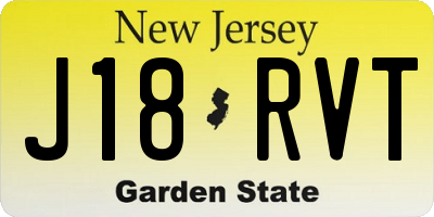 NJ license plate J18RVT