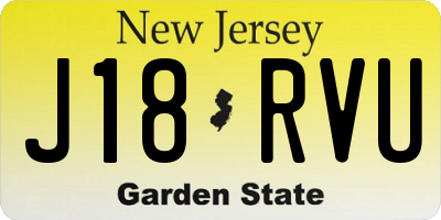 NJ license plate J18RVU