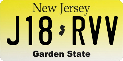 NJ license plate J18RVV