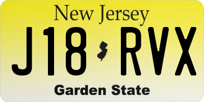 NJ license plate J18RVX