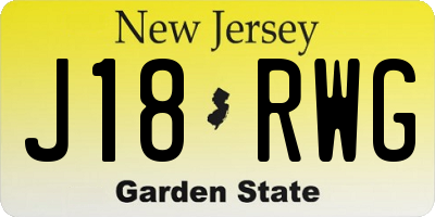 NJ license plate J18RWG