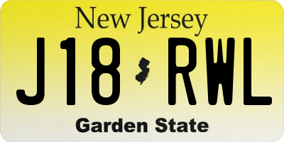 NJ license plate J18RWL