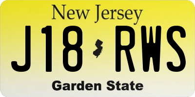 NJ license plate J18RWS