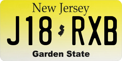 NJ license plate J18RXB