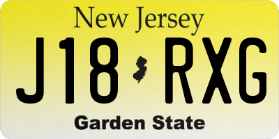 NJ license plate J18RXG