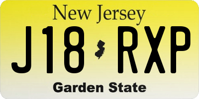 NJ license plate J18RXP