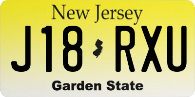 NJ license plate J18RXU