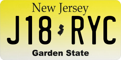 NJ license plate J18RYC