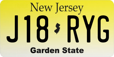 NJ license plate J18RYG