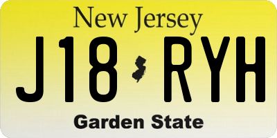 NJ license plate J18RYH