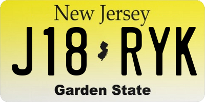 NJ license plate J18RYK